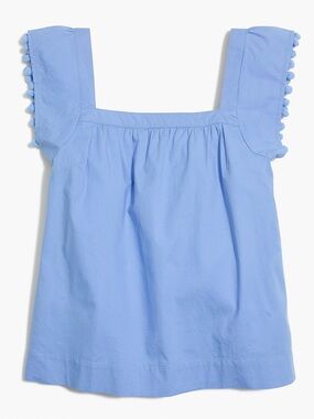 J. Crew Factory Light Blue Cotton Square Neck Tank Top
